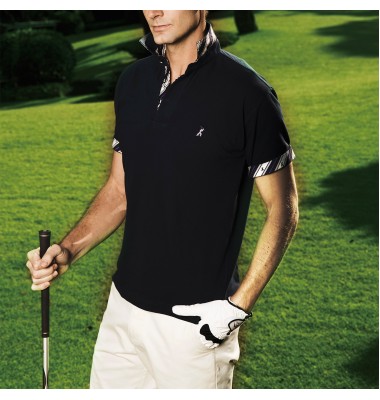 Samurai Mens Polo Shirt in Black