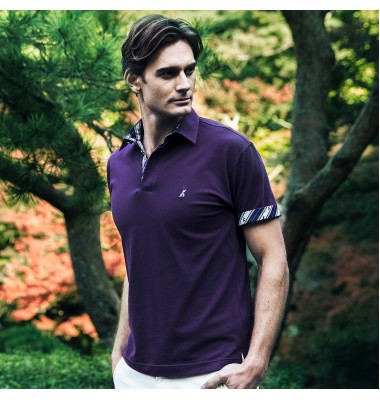 Samurai Mens Polo Shirt in Purple